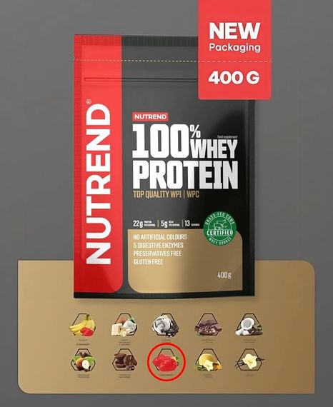 Протеїн Nutrend 100% Whey Protein 400 g (Cookies&amp;cream) | Зображення 1
