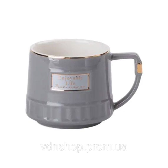 Чайний набір на 6 персон (з заварювальним чайником та порцелянаовою підставкою), сірий HP-15-5 | Зображення 4