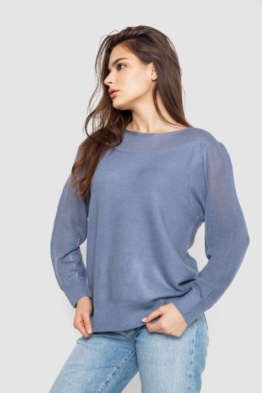 Кофта жіноча з манжетами, колір джинс, 244R999 | Зображення 2