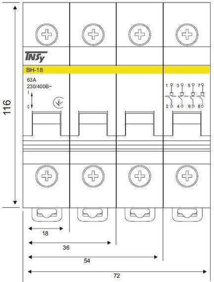 Выключатель нагрузки ВН-18 3р 63А "1-0" Ny95506449 | Зображення 5