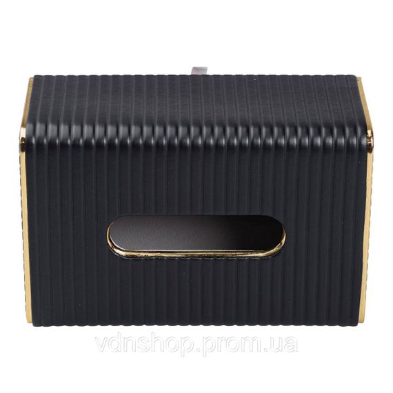 Серветниця з еко шкіри 21.5х13х9 см органайзер для кафе і ресторанів Чорний HP-3-203B | Зображення 1