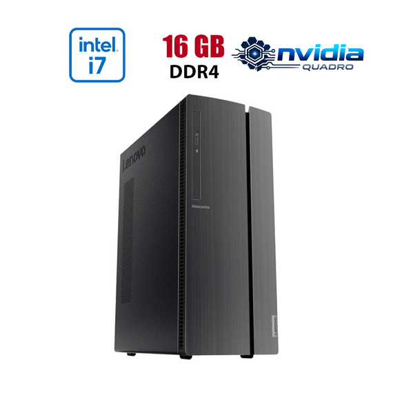 Робоча станція Lenovo IdeaCentre 510A Tower / Intel Core i7-8700 (6 (12) ядер по 3.2 - 4.6 GHz) / 16 GB DDR4 / 256 GB SSD + 2000 GB HDD / nVidia Quadro M2000, 4 GB GDDR5, 128-bit / Win 10 Lic б/в