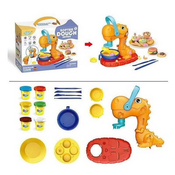 Набор теста для лепки 6 цветов Динозаврик Softee Dough Series Желтый