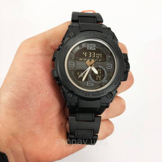 Годинник наручний чоловічий SKMEI 1452BK BLACK, водонепроникний чоловічий годинник. Колір: чорний | Зображення 8