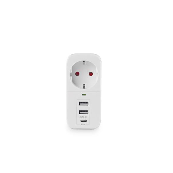 Мережевий адаптер VIDEX ONCORD з/з 1п 2.4A 2USB+USB-C White | Зображення 4