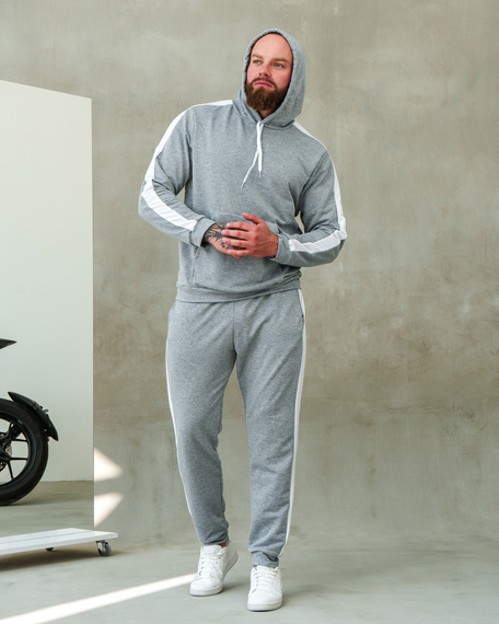 Костюм Лампас весна сіро-білий L XL | Зображення 3