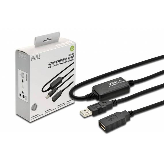 Дата кабель USB 2.0 AM/AF 10.0m active Digitus (DA-73100-1) | Зображення 1