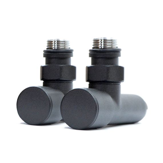 Кран кутовий для рушникосушки Raftec 1/2"х1/2" подовжений, чорний, 2шт. | Зображення 2