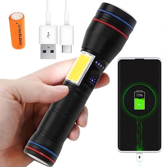 Ліхтарик PLD-231 White Laser LED XPRO з USB-зарядкою, 1х26650, Power Bank, магнітом, індикатором заряду та функцією зуму (47319-231_279) | Зображення 7