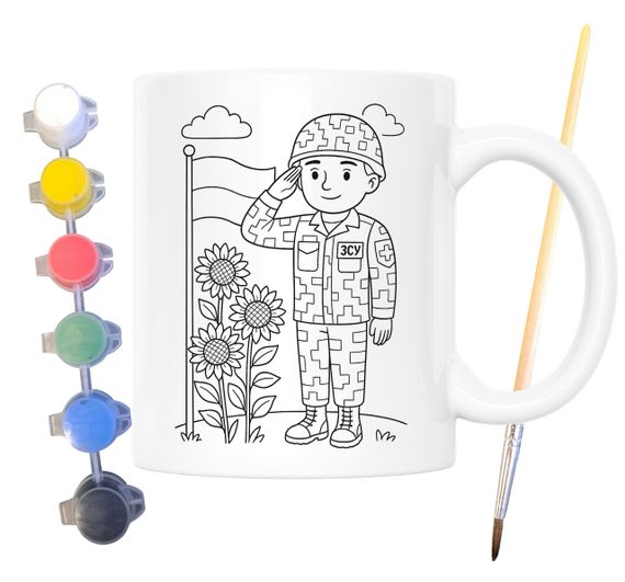 Набор для творчества кружка раскраска ВСУ 330 мл белая (КР0151)