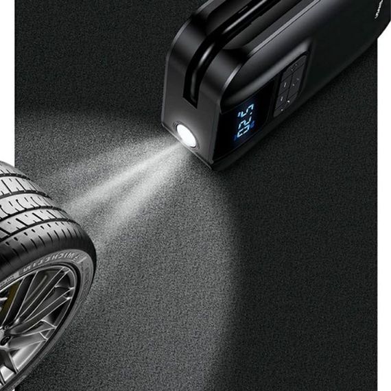 Портативный насос Usams US-ZB215 Mini Car Air Pump Black | Зображення 6