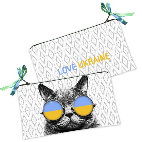 Косметичка жіноча Кот в украинских очках 20х12 см (K_14S109)