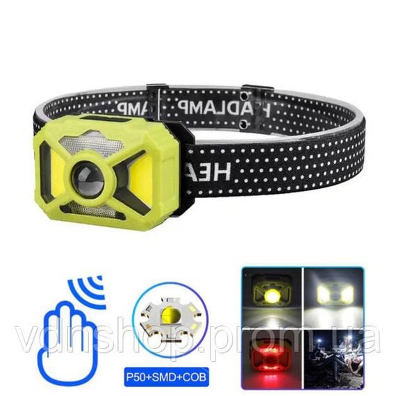Ліхтар на лоб для риболовлі Police 2323-P50+SMD+COB (white/red), Ліхтар на голову для ЗСУ KE-81 | Зображення 8