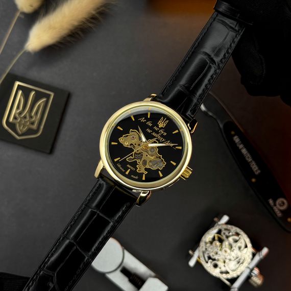 Класичний чоловічий годинник Awarder 022 Gold-Black Mechanic Де би не був | Зображення 5
