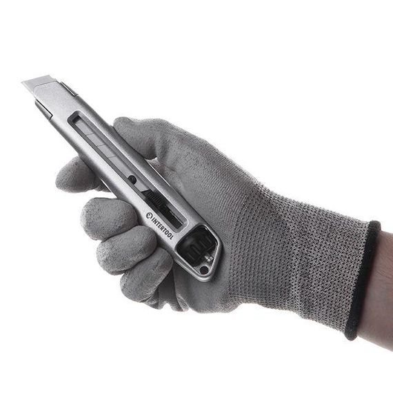 Ніж металевий посилений лезо 18 мм, з гвинтовою фіксацією леза. INTERTOOL HT-05121 | Зображення 6