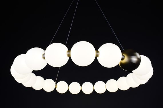 Люстра світлодіодна підвісна LED світильник для квартири на стелю лед 27215 Латунь 25-140х62х62 см. | Зображення 4