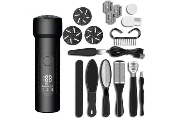 Пемза электрическая для ног пемза с круглыми насадками для ног на USB роликовая пилка Schwarz&Mayer 17 элементов в наборе | Зображення 2