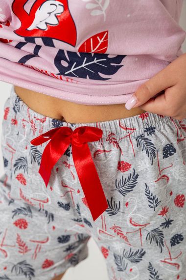 Пижама женская с принтом, цвет розовый, 243R5091 | Зображення 4