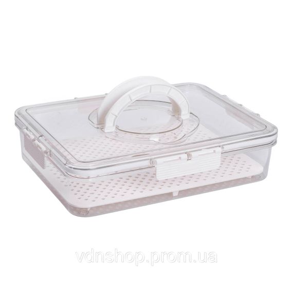 Контейнер для їжі з ручкою 31х24х7 см пластиковий харчовий контейнер 2.5 л HP-27-10 | Зображення 3
