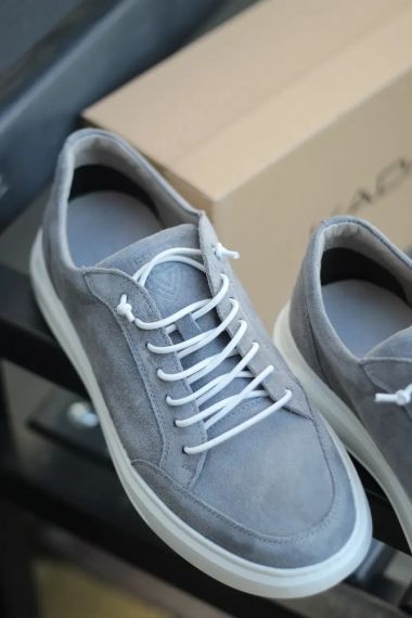 Кеди сірого кольору з м'якої замші 41 розмір | Зображення 6