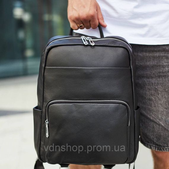 Чоловічий шкіряний рюкзак для поїздок та відпочинку 30х40х16, сумка наплічна Tiding Bag 59331, чорна | Зображення 7