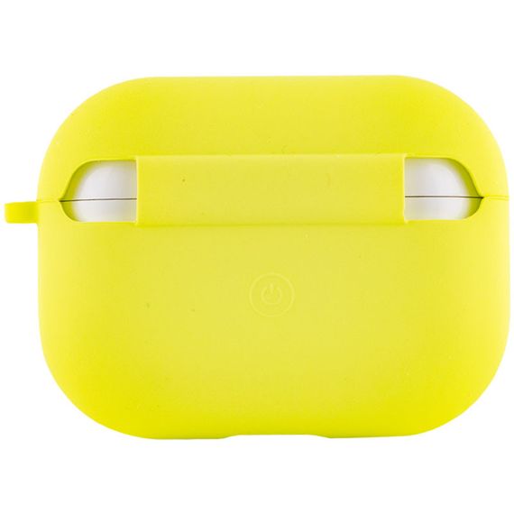Силиконовый футляр с микрофиброй для наушников Airpods Pro Желтый / Bright Yellow | Зображення 2