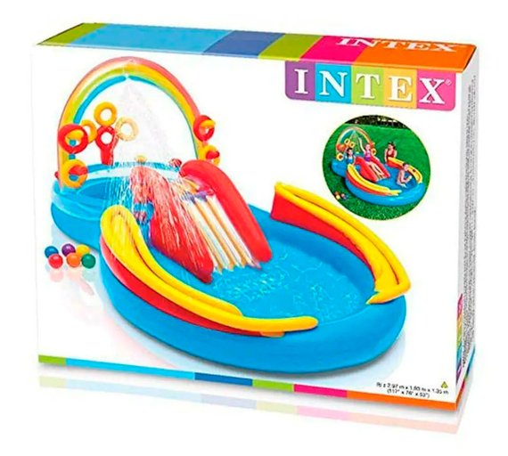 Надувний Ігровий центр басейн Intex 57453 Веселка 297 х 193 х 135см, 428л | Зображення 3