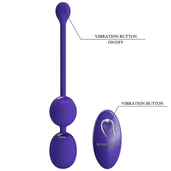 Вагінальні віброкульки - Pretty Love Willie Vibrating Kegel Balls Blue | Зображення 5
