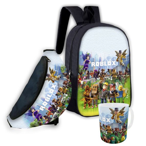 Набір дитячий Роблокс «Roblox» рюкзак 36х27см сумка-бананка, кружка з принтом для хлопчика (01589)