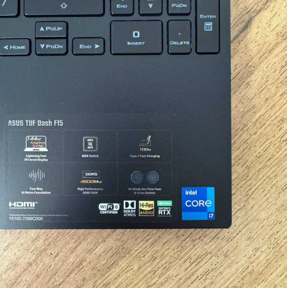 Ноутбук Asus TUF Dash F15 FX517ZR 144Hz i7 12650H 16GB SSD 1TB RTX 3070 Б/В | Зображення 2