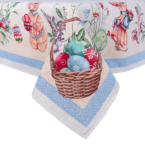 Скатертина гобеленова EASTER BEE Limaso, 137х240, Прямокутна, Великодній, Без люрексу, 75% поліестер, 22% бавовна, 3% акрил, Гобелен | Зображення 1