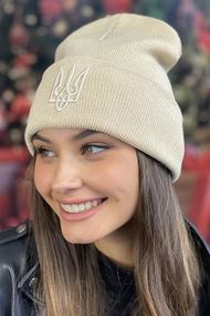 Шапка «Тризуб» (5155) светлый кофе