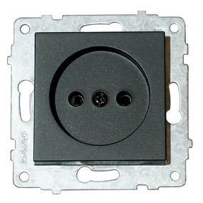 Механизм розетки одинарной GRANO черный, Ovivo Electric Турция