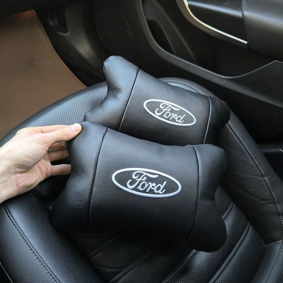 Набір автомобільних подушок 2шт для Ford, натуральна шкіра, стильні підголовники для зручної поїздки Форд | Зображення 7