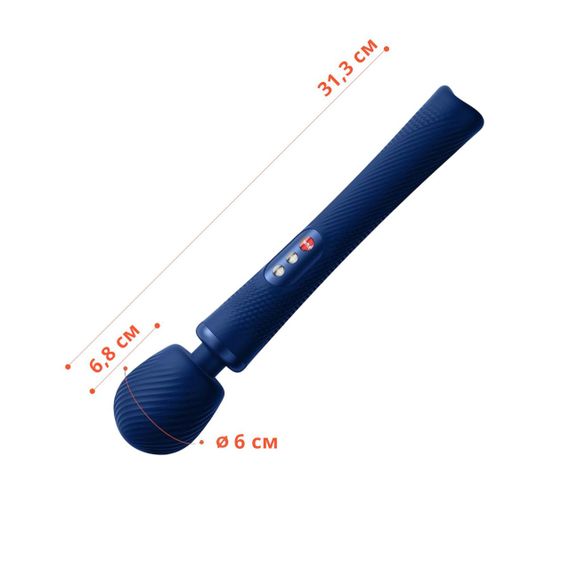 Вибромассажер Fun Factory VIM Vibrating Wand midnight blue, супермощный и легкий, до 6 часов работы sexstyle | Зображення 1