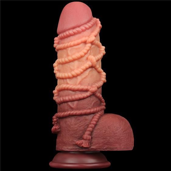 Фалоімітатор - Dual-Layered Silicone Cock With Rope 9.5" Flesh Sex Aura | Зображення 1