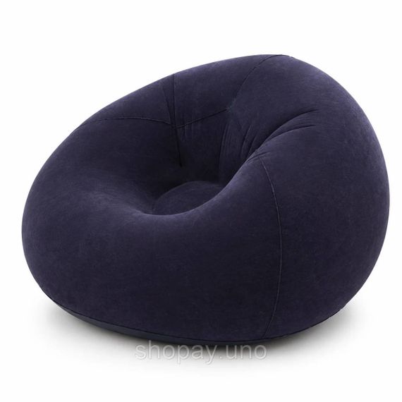 Надувне крісло-мішок Inflatable Sofa чорне • М’яке надувне крісло-пуф 110х110х85 см для дому, дачі, відпочинку та пікніка