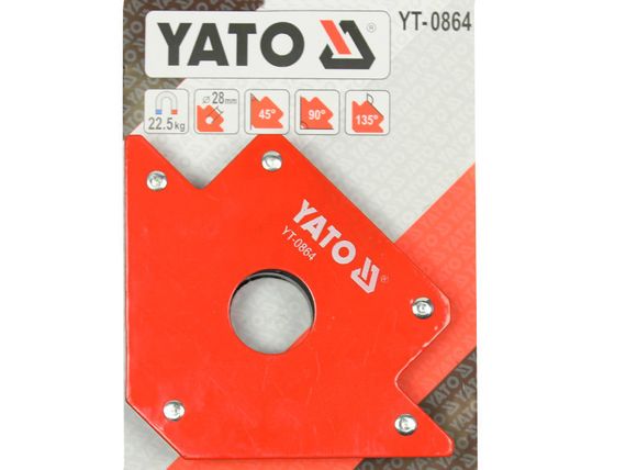 Магнитная струбцина фиксатор сварки 102х155х17мм на 22,5кг YATO YT-0864 | Зображення 2