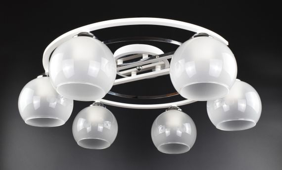 Люстра стельова на 6 лампочок 26192 Білий 19х58х58 см. | Зображення 1