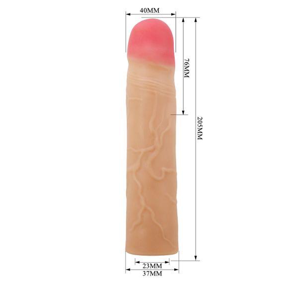 Насадка на пенис PRETTY LOVE Kylian Flesh, Extend your penis lenghth 3'' (76mm) sexstyle | Зображення 5