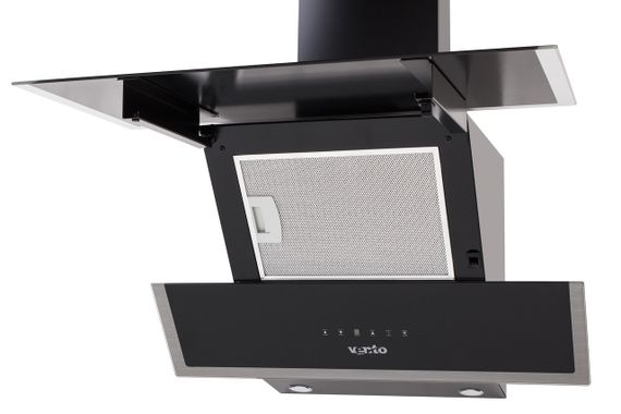 Кухонная наклонная вытяжка черная Ventolux  ROMANIA 60 BK/MP (750) TRC | Зображення 2