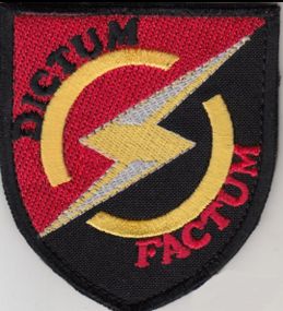 Шеврон 54 ОМБр разведка DICTUM FACTUM (цветной)