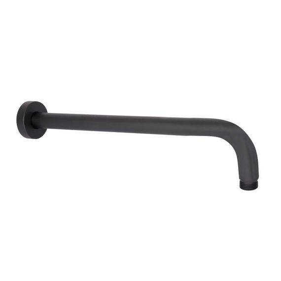 Кронштейн для верхнього душу Qtap Trubice 370 мм округлий QTTRU120BLM45927 Black Matt