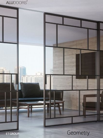 Двери межкомнатные AluDoors Geometry (раздвижная) Покраска по RAL