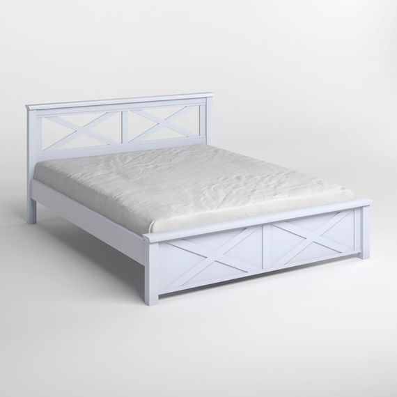 Двоспальне дерев'яне ліжко Mebigrand Прованс Н Сіро-блакитний (S2010R80B) 140х190 см (MBG-3114) | Зображення 1