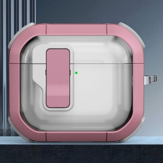 Футляр протиударний Locking Button для навушників Airpods 3 Pink | Зображення 1