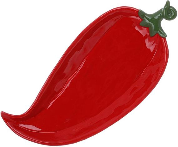 Набір 2 керамічні тарілки "Pepper" 33х15см, Червоний перець