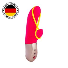 Мінівібратор-кролик зі стимулювальною стрічкою Fun Factory AMORINO pink/neon yellow (м'яте паковання!!!) Sex Aura