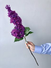 Искусственная латексная сирень Real Touch, премиум качество, фиолетовая ветка 72 см