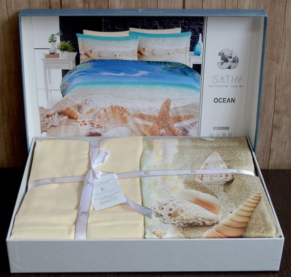 Постільна білизна First Choice 3D Satin 200×220 Ocean | Зображення 1
